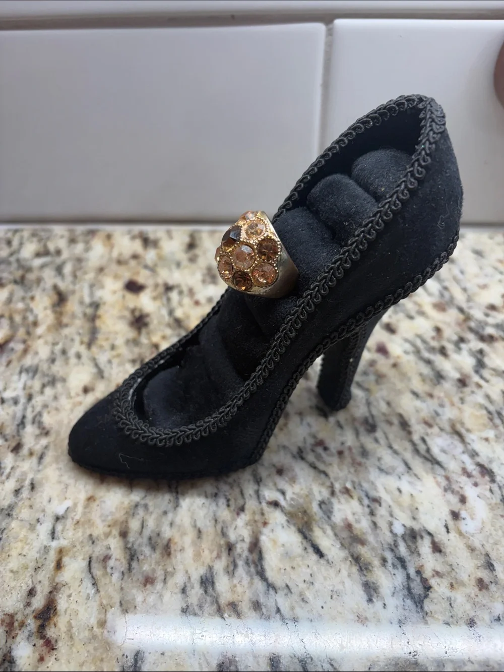 Gold-Tone Crystal Cluster Ring - Elegant Women's Statement Ring